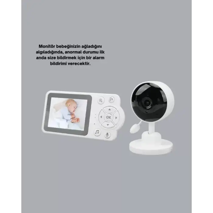 AsilTech Ebeveyn Kontrollü 2.8 İnç Bebek Monitörü Güvenli İzleme