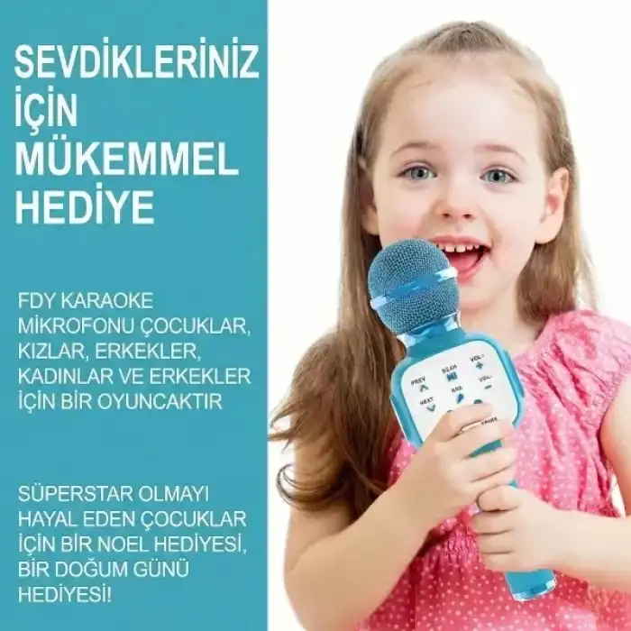 AsilTech Eğlenceli Karaoke Mikrofonu - Çocuklar İçin
