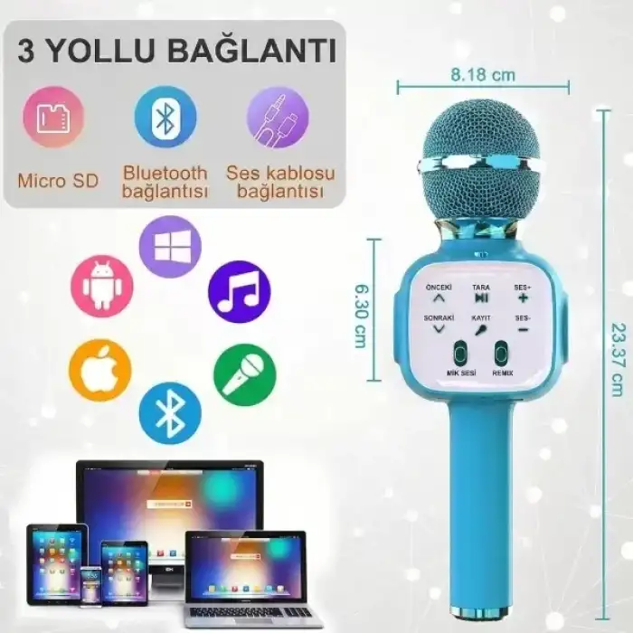 AsilTech Eğlenceli Karaoke Mikrofonu - Çocuklar İçin