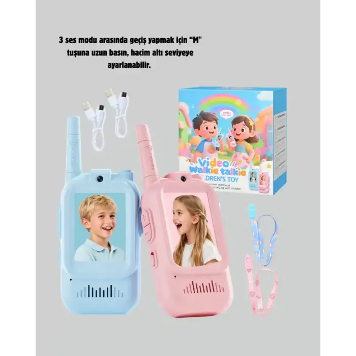 AsilTech Ekranlı Walkie Talkie Oyuncağı Ses ve Görüntü Destekli