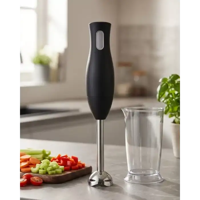 AsilTech El Blenderı Paslanmaz Çelik Metal Ayaklı Ergonomik Tasarımlı Mutfak Blender