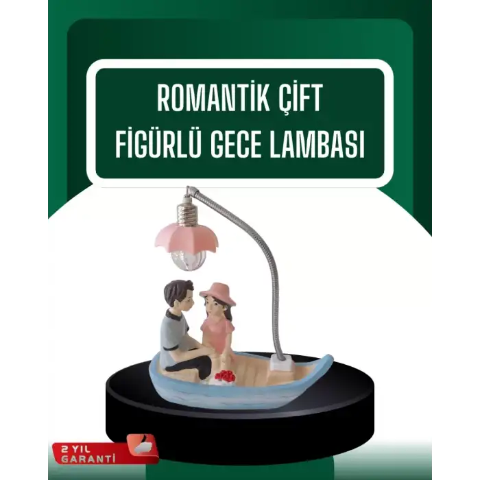 AsilTech El Ele Tutuşan Çift Figürlü Dekoratif Gece Lambası Romantik Tasarım