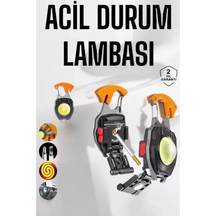 AsilTech El Feneri Acil Işık Seti Tornavida Düdük Kapak Açma Kamp Lambası