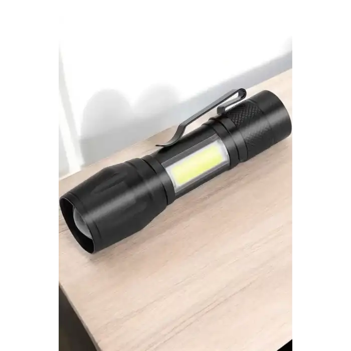 AsilTech El Feneri Led USB Şarjlı Zoom Mini Led Işık Acil Durum Feneri