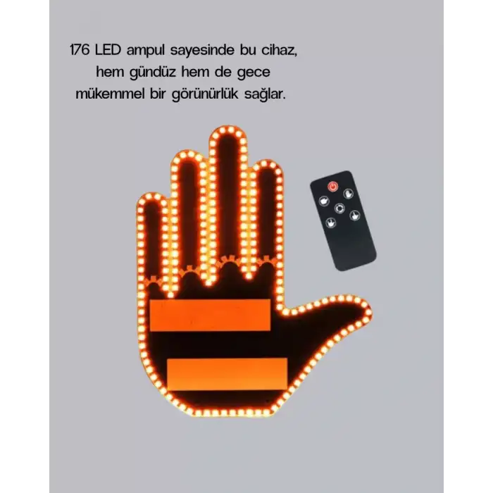 AsilTech El Hareketiyle Kontrol Edilen 176 LED Amber Güvenlik Lambası