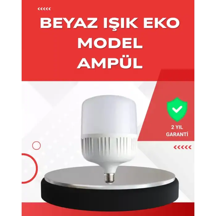 AsilTech Elektrik Kesintileri İçin Şarjlı LED Ampul 30W E27 Beyaz Işık