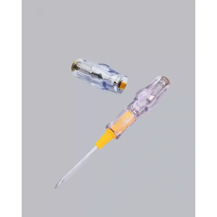 AsilTech Elektrik Test Kalemi Neon Işıklı Nikel Kaplama 110-220V Dirençli