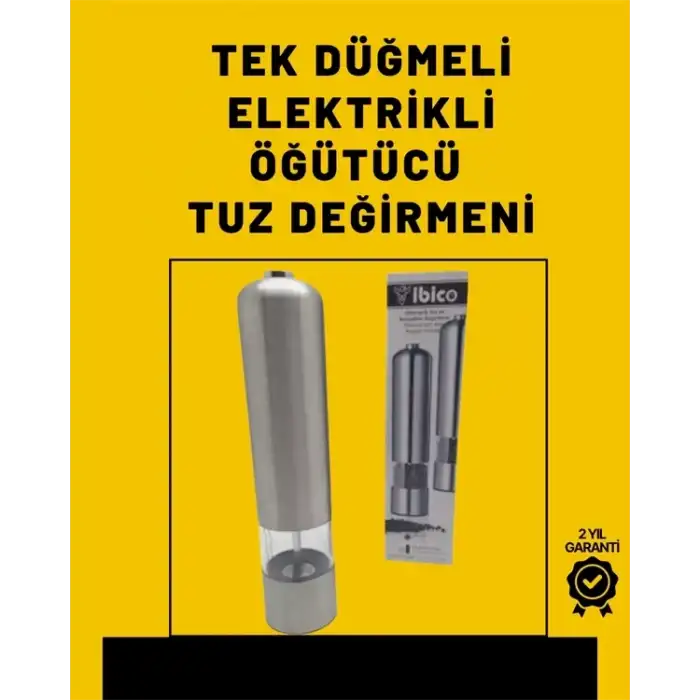 AsilTech Elektrikli Baharat Öğütme Cihazı Ergonomik Şeffaf Gövde