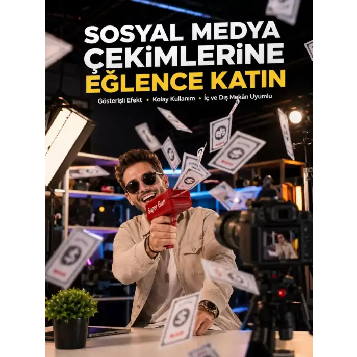 AsilTech Elektrikli Parti Oyuncağı – Para Atan Tabanca Yeni Nesil
