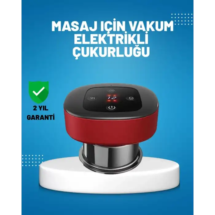 AsilTech Elektrikli Vakumlu Çukurluk Masaj Aleti Isıtmalı ve Kırmızı Işıklı Terapi Seti
