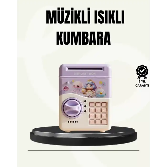 AsilTech Elektronik Şifreli ATM Görünümlü Çocuk Kumbarası Mor