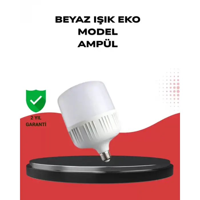 AsilTech Enerji Tasarruflu Şarjlı LED Ampul 30W Beyaz Işık