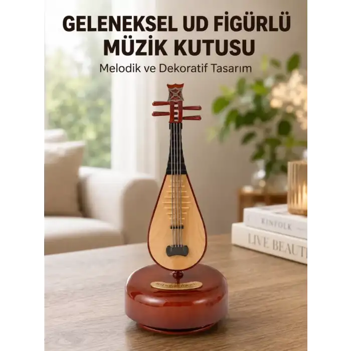 AsilTech Enstrüman Şeklinde Müzik Kutusu Lüt Tasarım Melodious Music