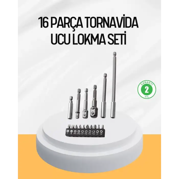 AsilTech Ergonomik 16 Parça Bits Tornavida Uç ve Adaptör Seti
