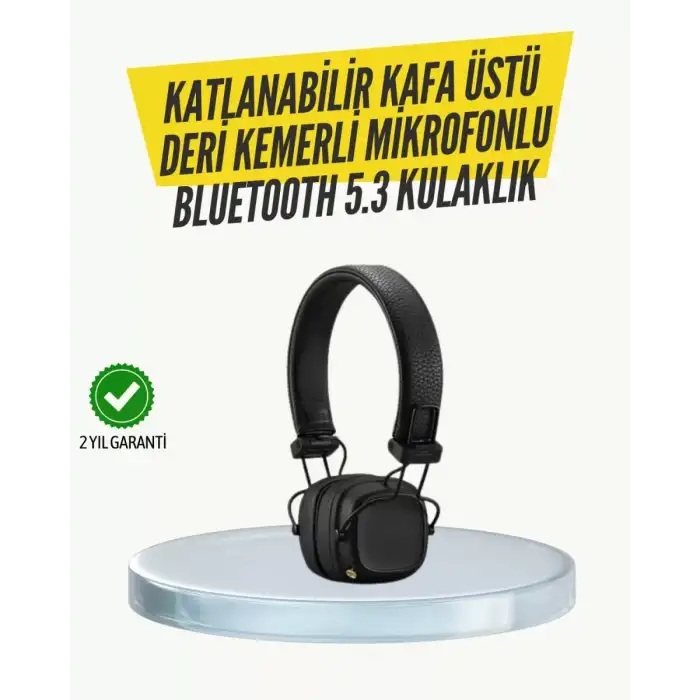 AsilTech Ergonomik Konforlu Kablosuz Kulak Üstü Bluetooth Kulaklık