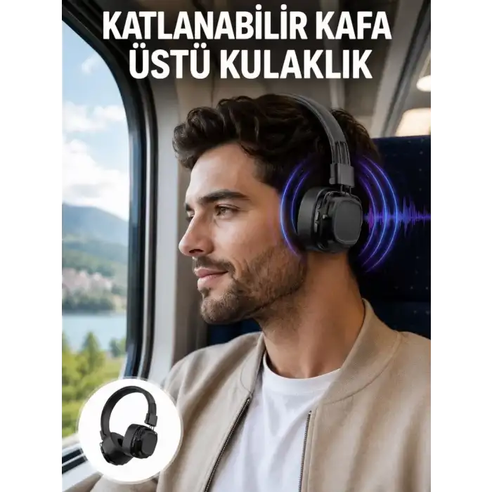 AsilTech Ergonomik Konforlu Kablosuz Kulak Üstü Bluetooth Kulaklık Yeni Nesil