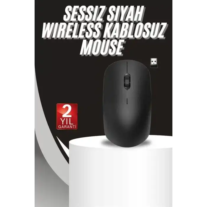 AsilTech Ergonomik Tasarım Kablosuz Siyah Mouse Hassas Uzun Ömürlü
