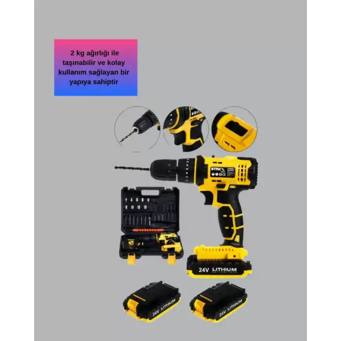 AsilTech Ergonomik Tasarımlı 12V Matkap | 2 Vitesli, LED Aydınlatmalı ve Dayanıklı
