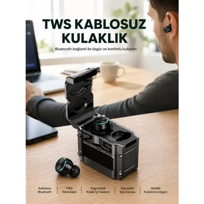 AsilTech Ergonomik Tasarımlı Bluetooth Kulaklık | Suya Dayanıklı | Dokunmatik Kontrollü Yeni Nesil
