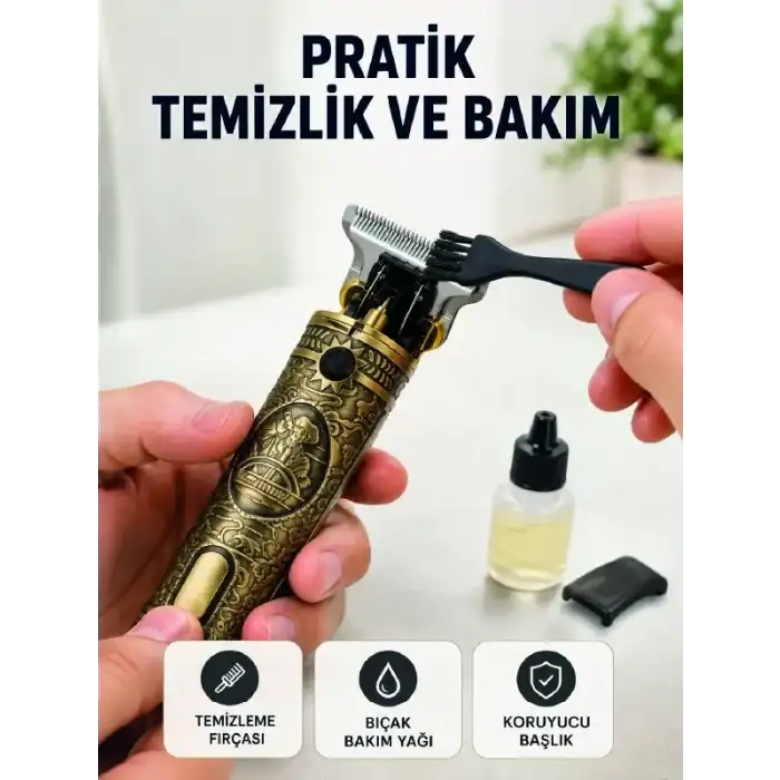 AsilTech Erkek Bakım Tıraş Makinesi 1500 mAh Lityum Batarya 1 mm 2 mm 3 mm Taraklı