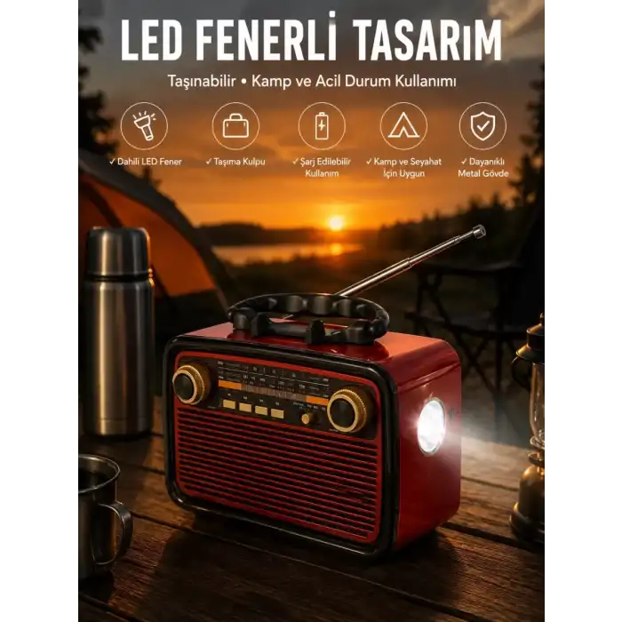 AsilTech Eskitme Nostalji Tasarımlı Bluetoothlu Nostalji Radyo Ahşap Nostaljik Görünümlü