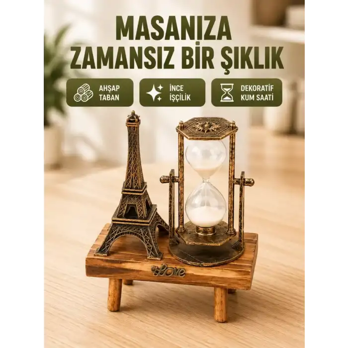 AsilTech Ev, Ofis ve Kafeler İçin Retro Ahşap Kum Saati Dekorasyonu