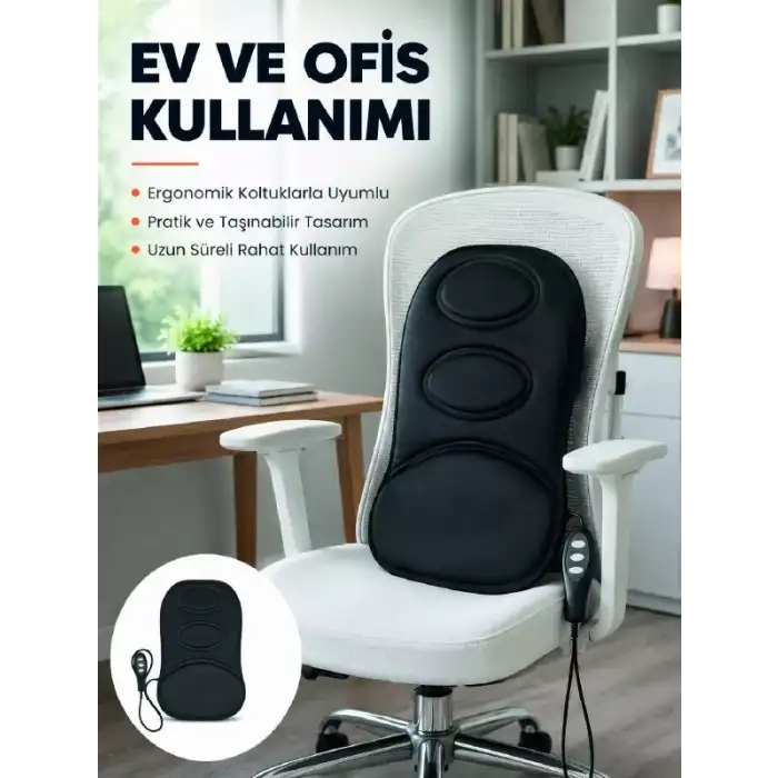 AsilTech Ev ve Araç İçin Masaj Minderi Modlu Isıtmalı Titreşimli Koltuk Masaj Pedi