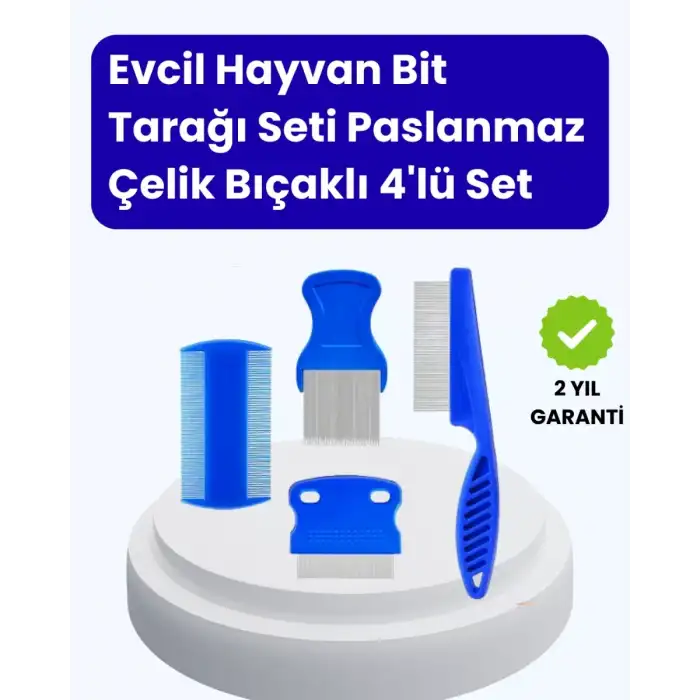 AsilTech Evcil Hayvan Bakımı İçin Dayanıklı ve Çok Amaçlı Tarak Seti (4 Parça)