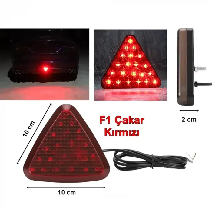 AsilTech F1 Üçgen Flashlı Led Stop Lambası Yeni Model Kırmızı Camlı ONP817