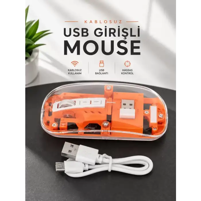 AsilTech Fare Mouse Çift Modlu Kablosuz Bağlantılı 2.4GHz Destekli
