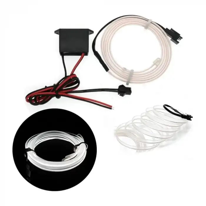 AsilTech Fitilli İp Neon Led Torpido Şeridi 2 Metre Beyaz