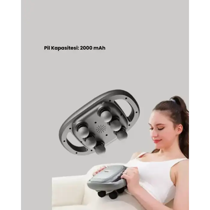 AsilTech Fonksiyonlu Şarjlı Masaj Aleti 6 Başlık 2000 mAh Ergonomik Gövde