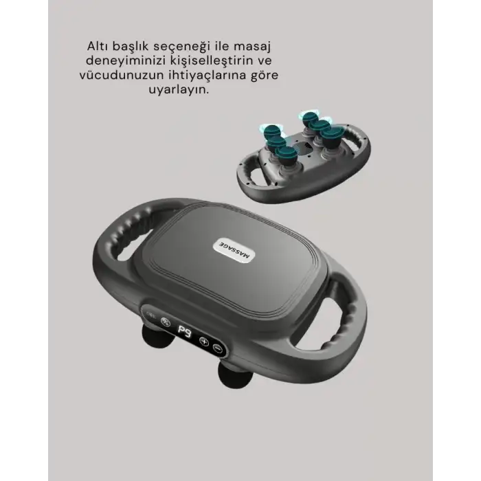 AsilTech Fonksiyonlu Şarjlı Masaj Aleti 6 Başlık 2000 mAh Ergonomik Gövde Yeni Nesil