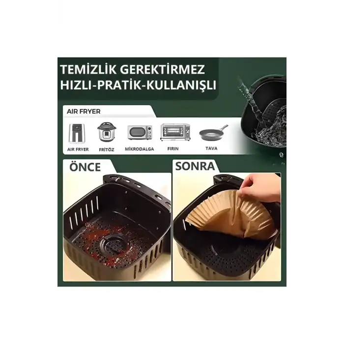 AsilTech Fritöz Pişirme Kağıdı 50 Adet