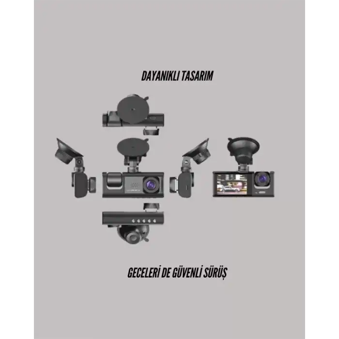 AsilTech G-Sensörlü 3lü Kayıtlı Araç Kamerası