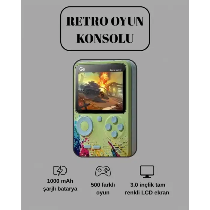 AsilTech G5 Game Box Retro Mini Oyun Konsolu – 500 Dahili Oyun