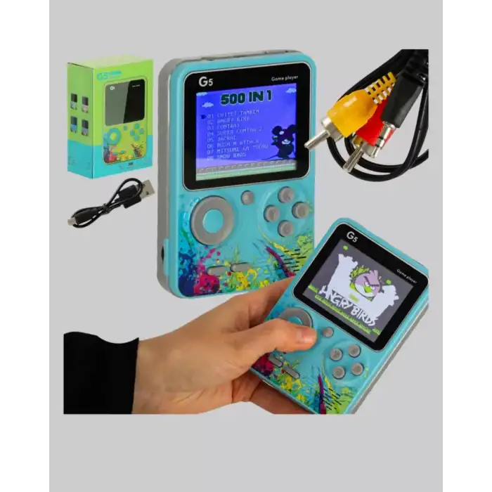 AsilTech G5 Taşınabilir Retro Game Box 500 Oyunlu Şarjlı Mini Oyun Konsolu