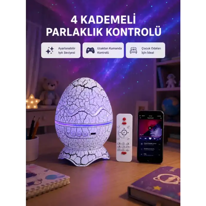 AsilTech Galaksi Efektli Dinozor Yumurta Projektör – Yüksek Çözünürlüklü