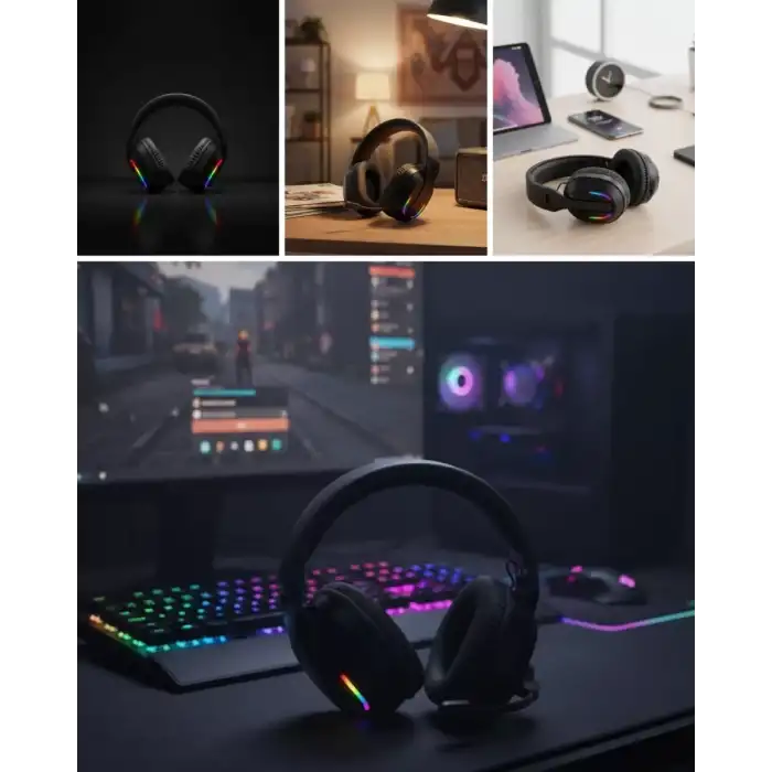 AsilTech Gaming Headset Kablosuz Bluetooth 40MM Sürücülü Mikrofonlu Oyuncu Kulaklığı