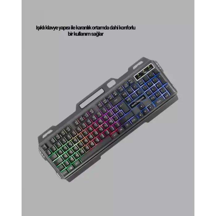AsilTech Gaming Set Işıklı Klavye Mouse + Bluetooth 5.2 Kulaklık Oyuncu Paketi