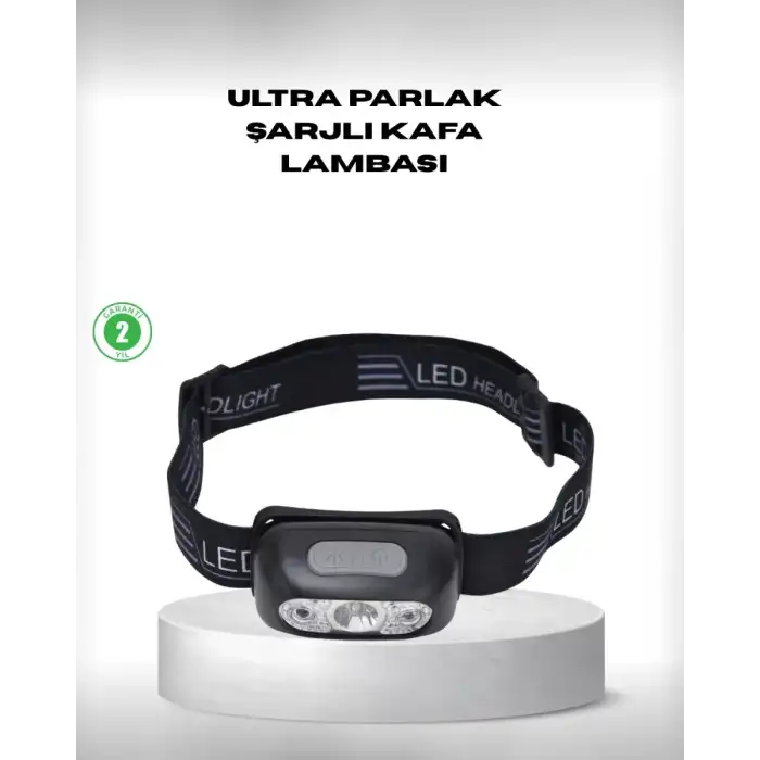 AsilTech Gece Balıkçılığı İçin Ultra Parlak Şarjlı Kafa Lambası | 4 Işık Modu + USB Şarj