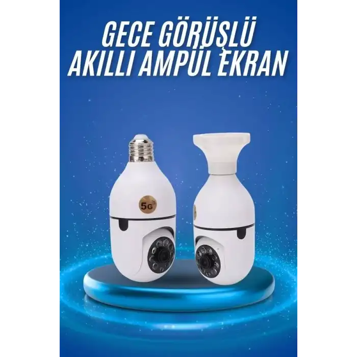 AsilTech Gece Görüşlü Akıllı Dönebilen Ev Kamerası Ampül Kamera