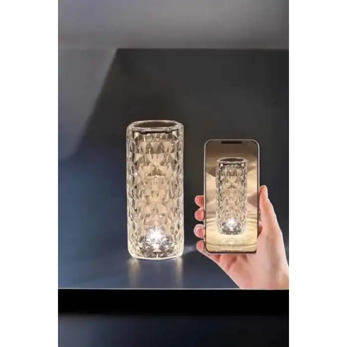 AsilTech Gece Lambası Kristal Lamba Dokunmatik Şarjlı Hediyelik