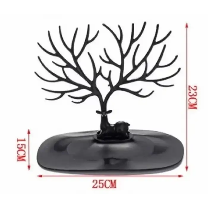 AsilTech Geyik Tasarımlı Takı Standı Siyah