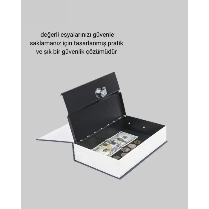 AsilTech Gizli Kitap Kasa – Metal Gövdeli, Anahtarlı
