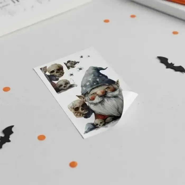 AsilTech Gotik Cüce ve Kafatası Halloween Duvar Sticker Seti