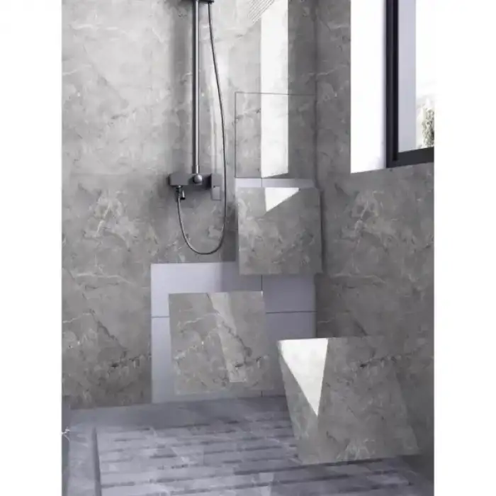 AsilTech Gri Mermer Desen Duvar Sticker (30x30)