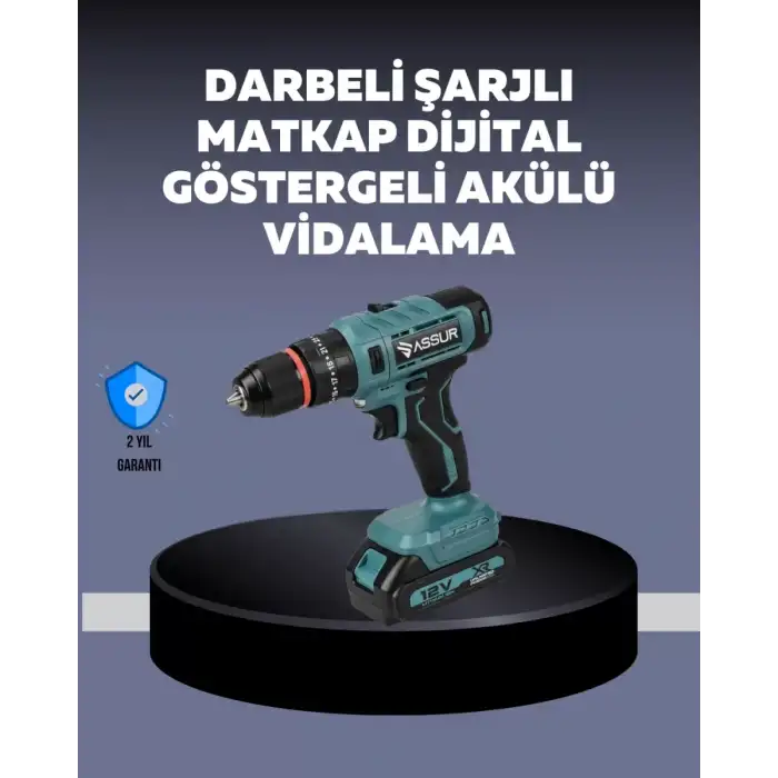 AsilTech Güçlü Şarjlı Matkap Vidalama Çift Batarya