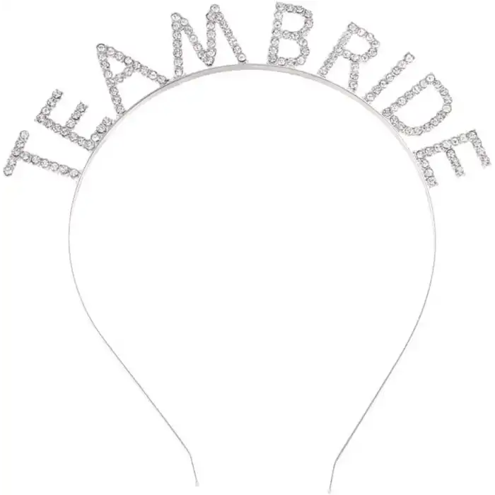 AsilTech Gümüş Kaplama Kristal Taşlı Team Bride Taç