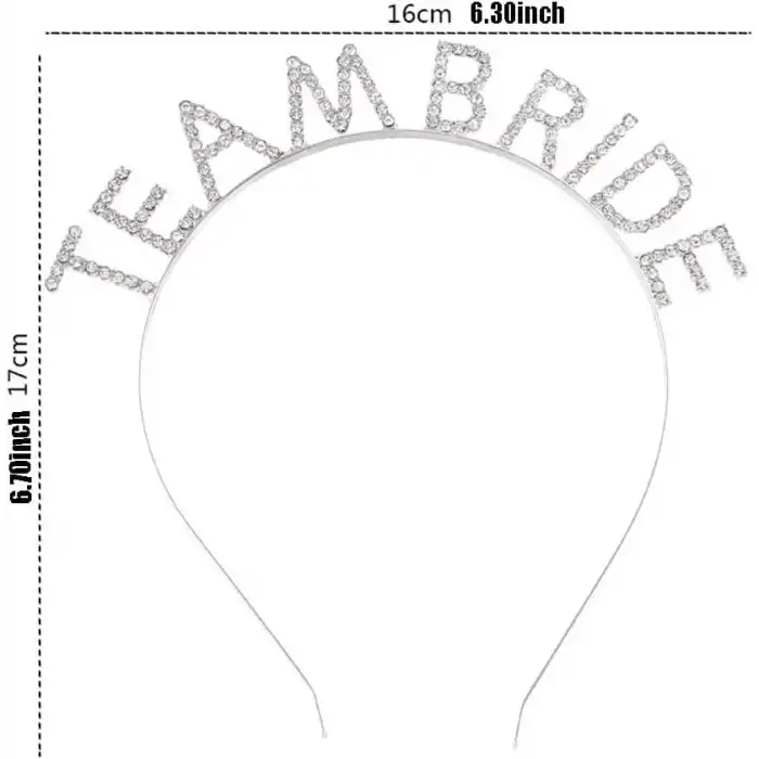 AsilTech Gümüş Kaplama Kristal Taşlı Team Bride Taç
